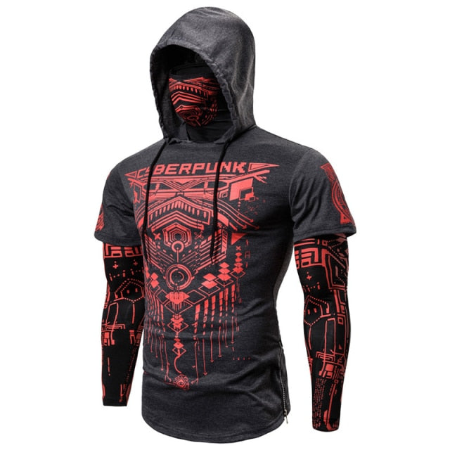 Skull Mask Two Pieces Pullover Hoodie