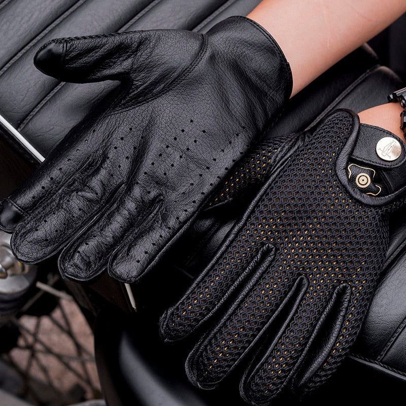 Black Full Finger Motorcycle Riding  Gloves