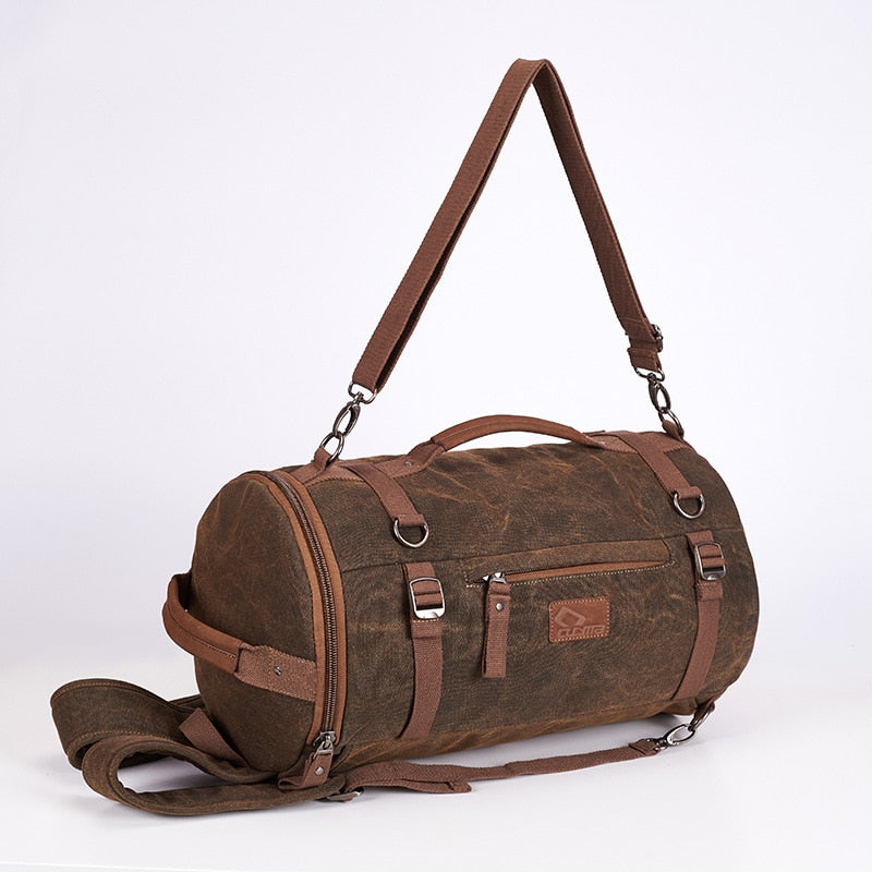 Vintage Retro Motorcycle Canvas Backpack