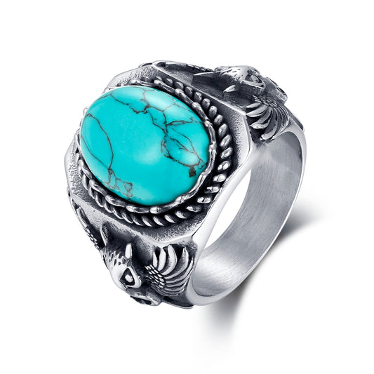 Blue Stone Signet Ring