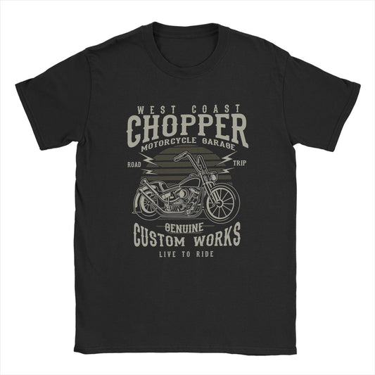 Black Chopper Custom Motor Motorcycle T-Shirt