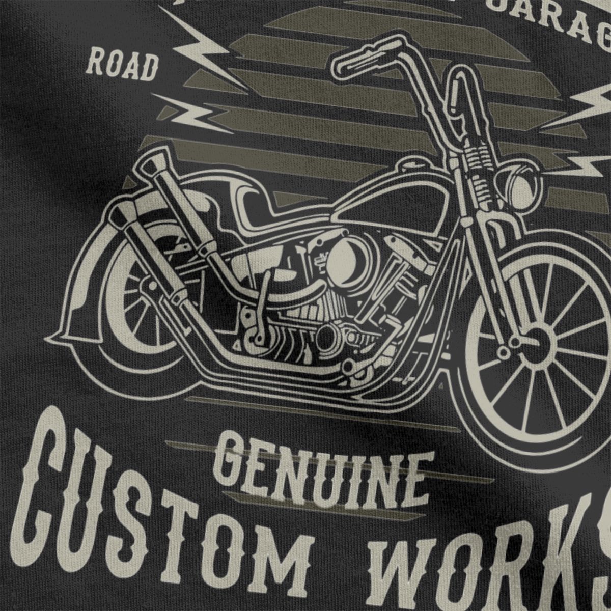 Black Chopper Custom Motor Motorcycle T-Shirt