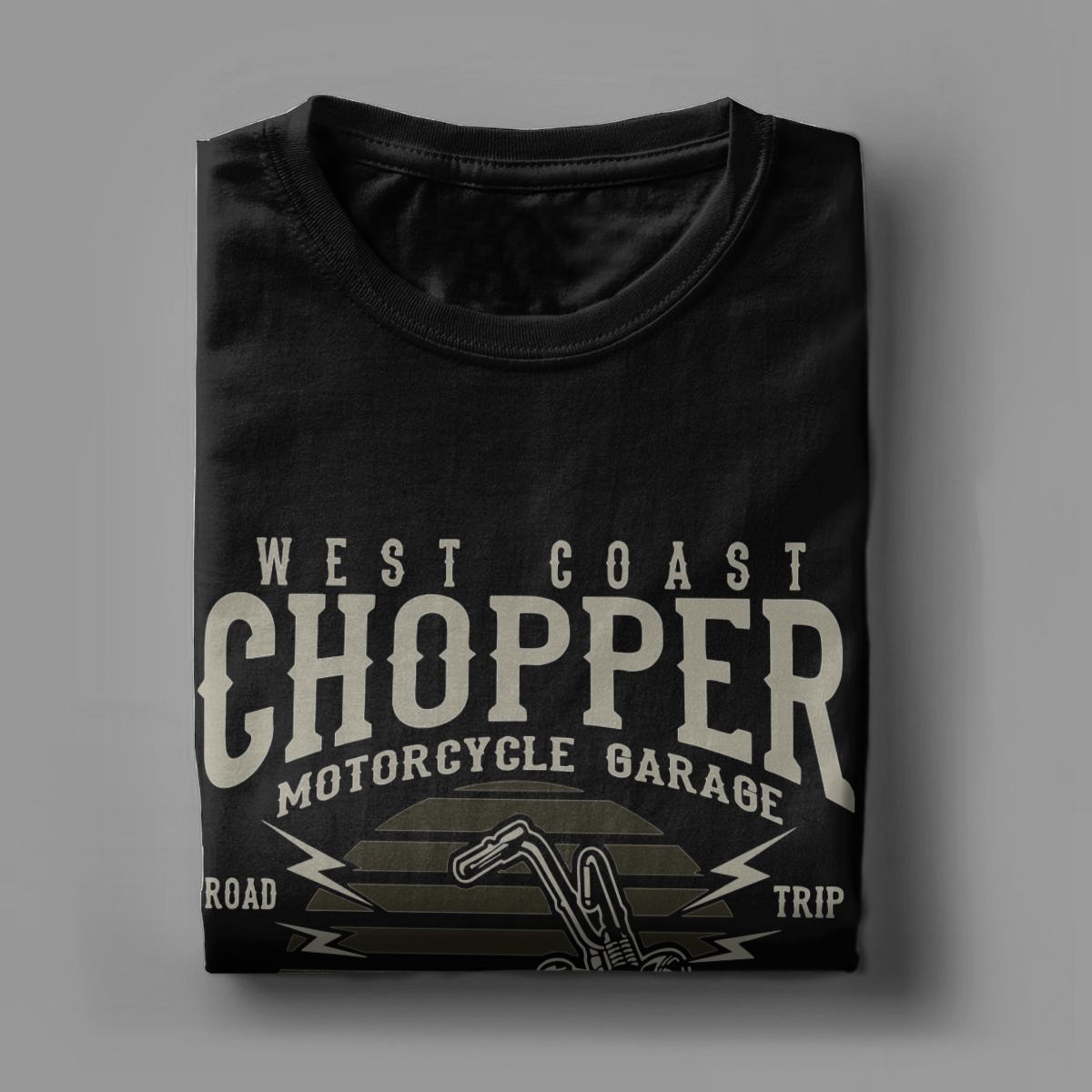 Black Chopper Custom Motor Motorcycle T-Shirt