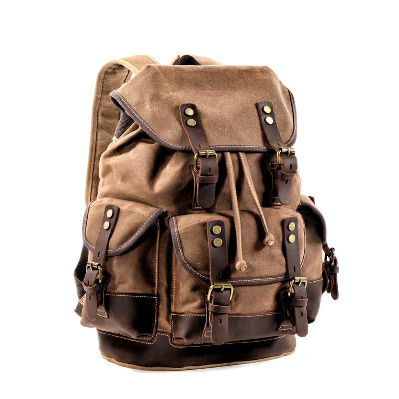 Vintage Waxed Canvas Leisure Backpack