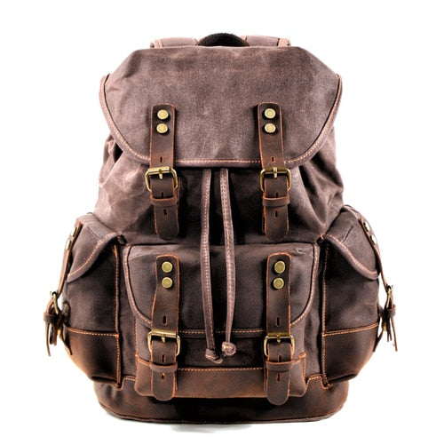 Vintage Waxed Canvas Leisure Backpack