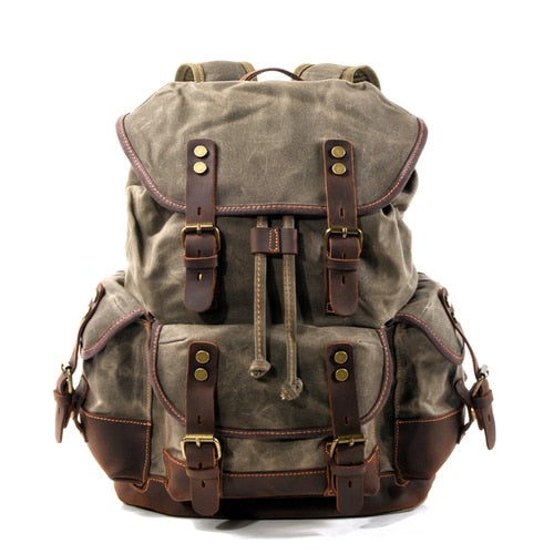 Vintage Waxed Canvas Leisure Backpack