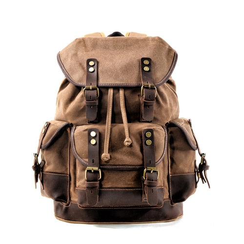 Vintage Waxed Canvas Leisure Backpack