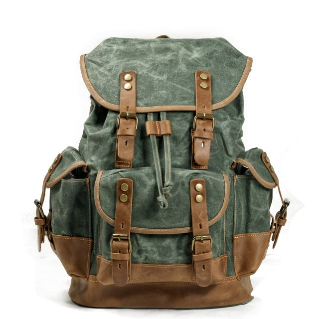 Vintage Waxed Canvas Leisure Backpack