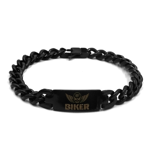 Wings Skull Biker Bracelet