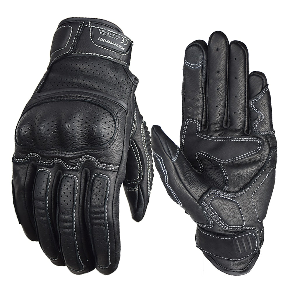 Genuine Leather Retro Motorcycle Gloves