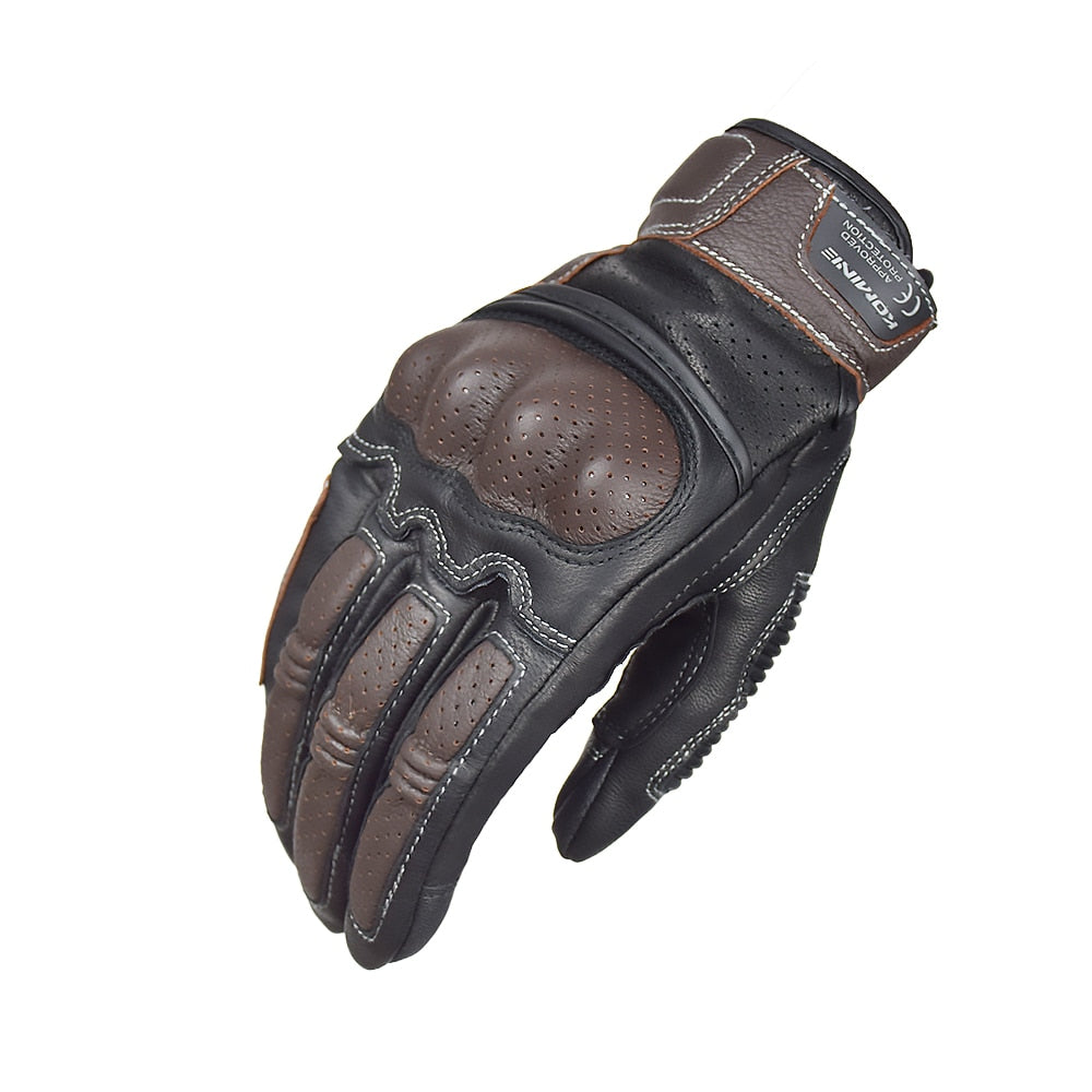 Genuine Leather Retro Motorcycle Gloves