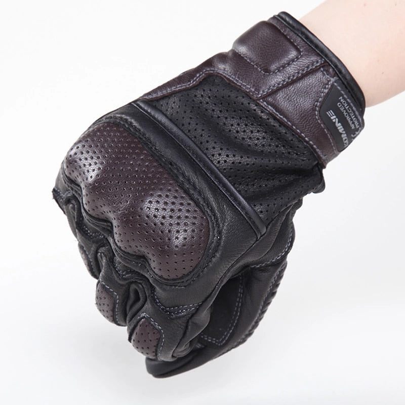 Genuine Leather Retro Motorcycle Gloves