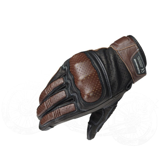 Genuine Leather Retro Motorcycle Gloves