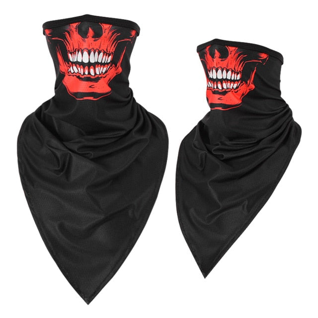 3D Skull Half Face Mask Cover Tube Scarf Bandana