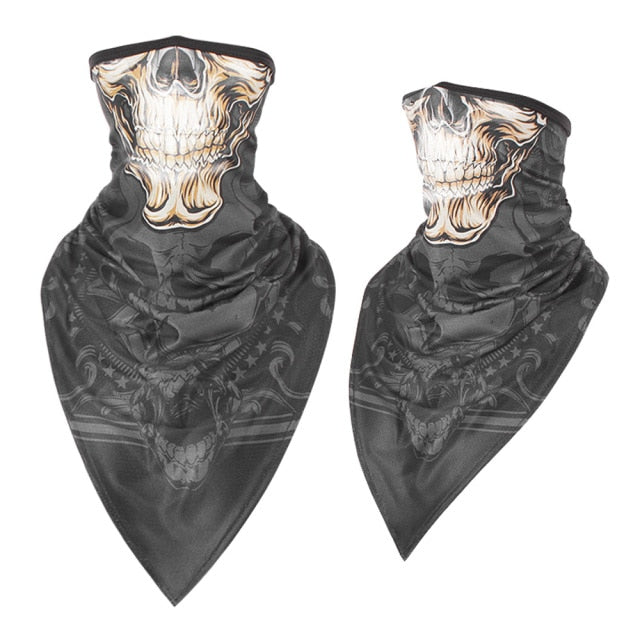3D Skull Half Face Mask Cover Tube Scarf Bandana