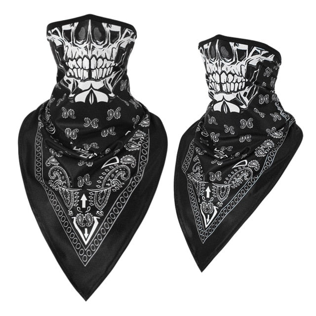 3D Skull Half Face Mask Cover Tube Scarf Bandana