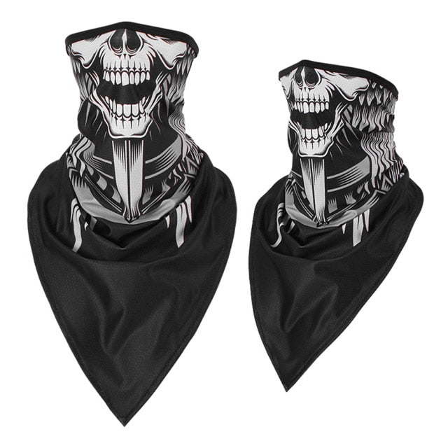 3D Skull Half Face Mask Cover Tube Scarf Bandana