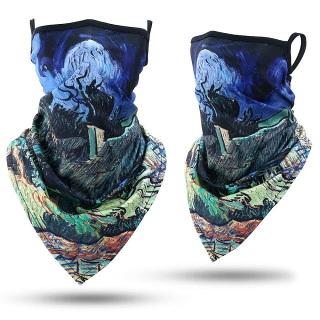 3D Skull Printed Scarf Triangle Bandana