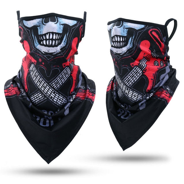 3D Skull Printed Scarf Triangle Bandana