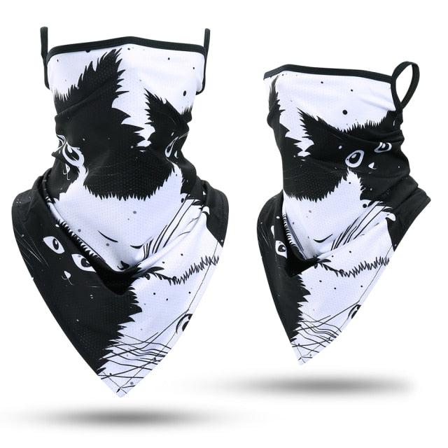 3D Skull Printed Scarf Triangle Bandana