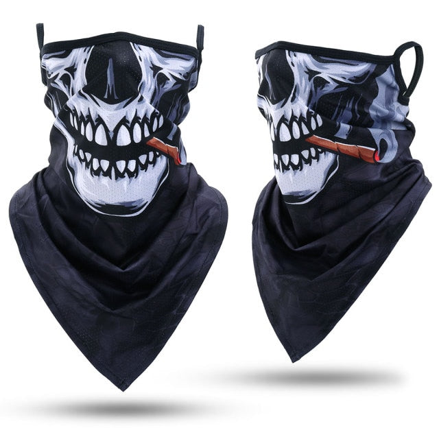 3D Skull Printed Scarf Triangle Bandana