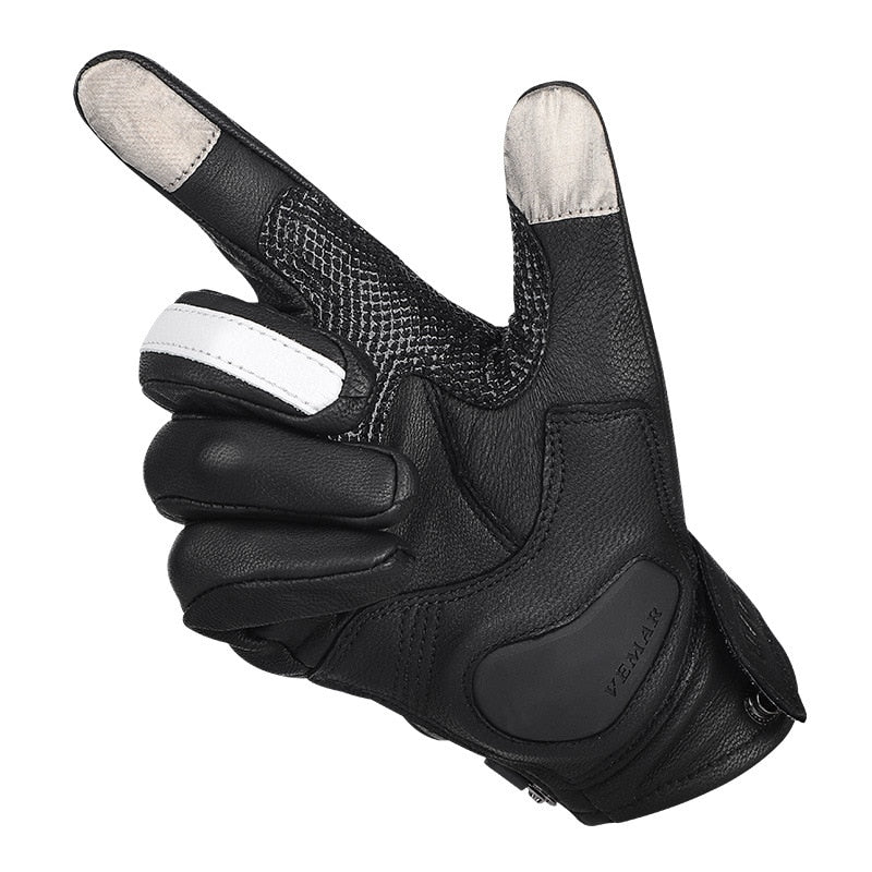 Breathable Leather Touch Function Motorcycle Gloves