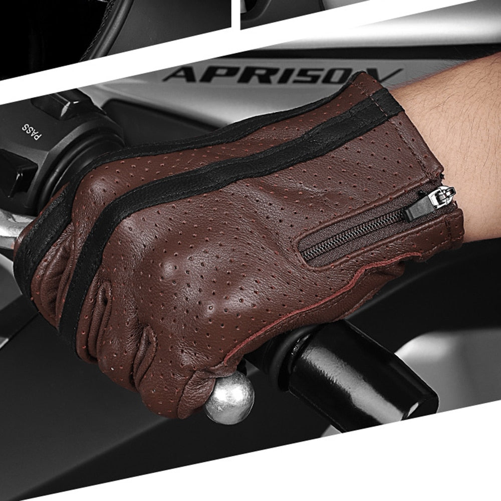 Breathable Leather Touch Function Motorcycle Gloves