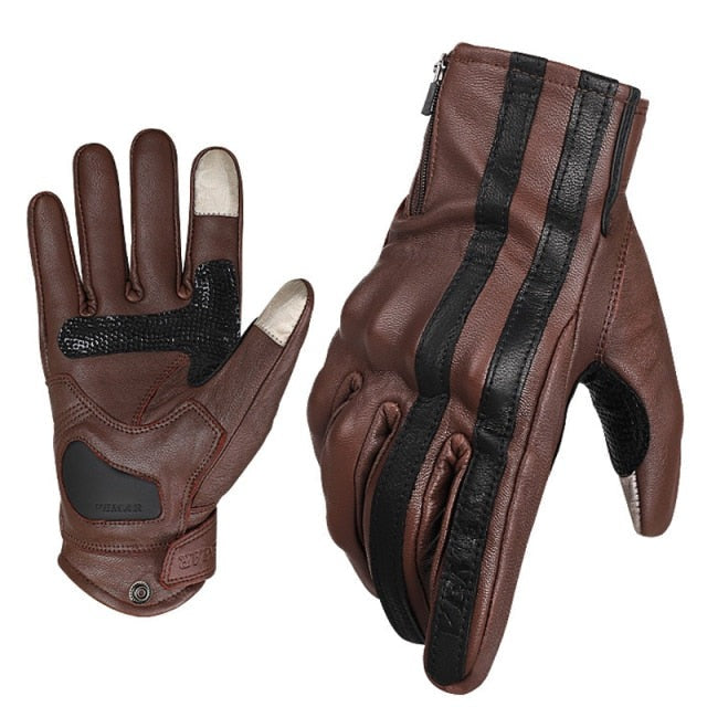 Breathable Leather Touch Function Motorcycle Gloves