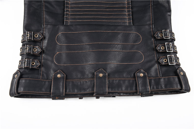 Black PU Leather Motorcycle Jacket