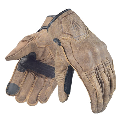 Brown Genuine Leather Protection Riding Gloves