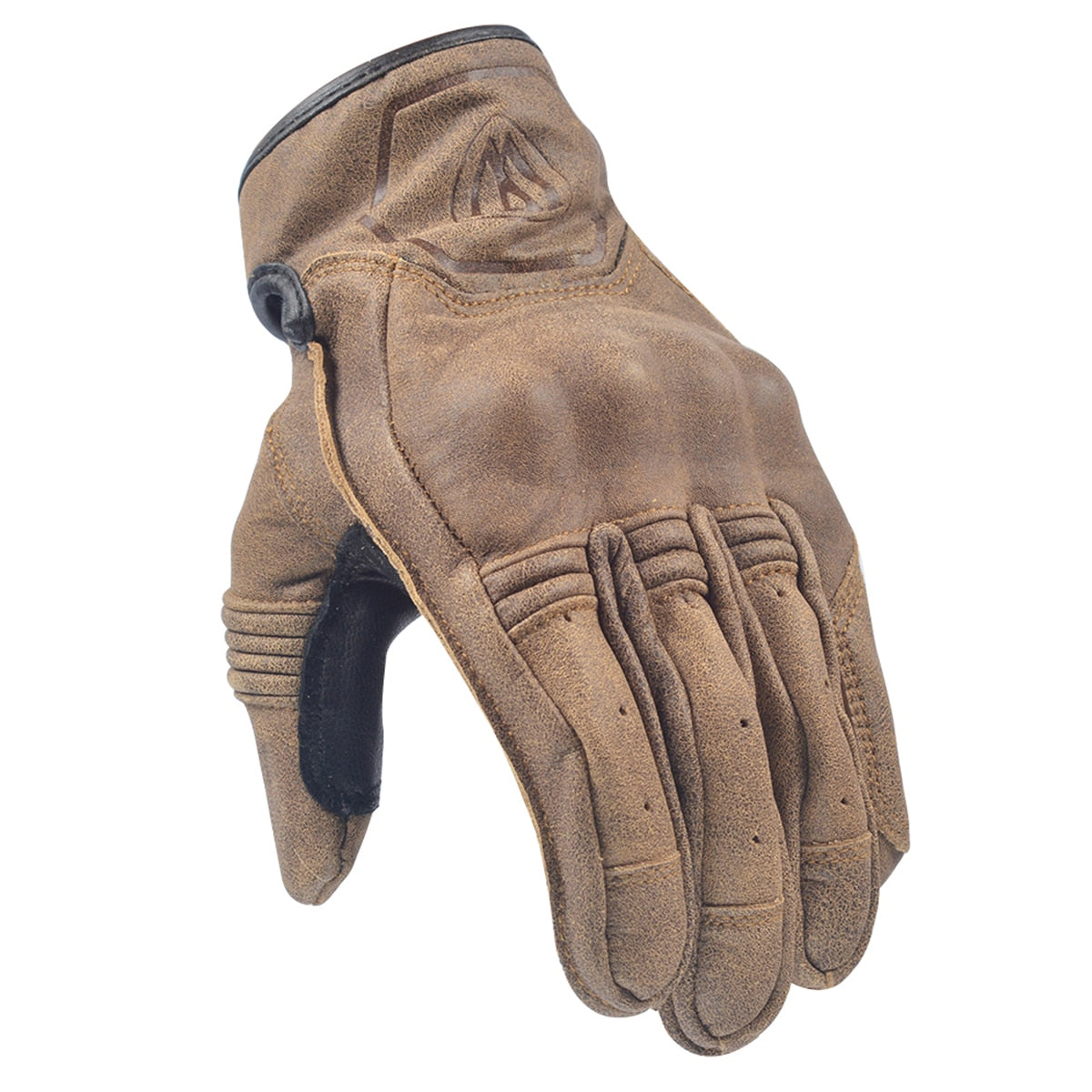 Brown Genuine Leather Protection Riding Gloves