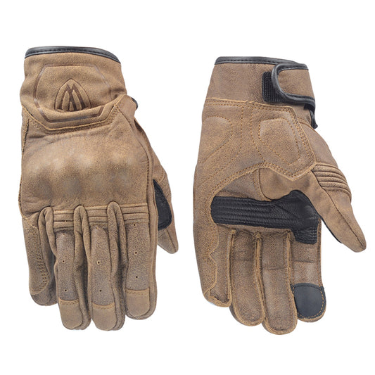 Brown Genuine Leather Protection Riding Gloves