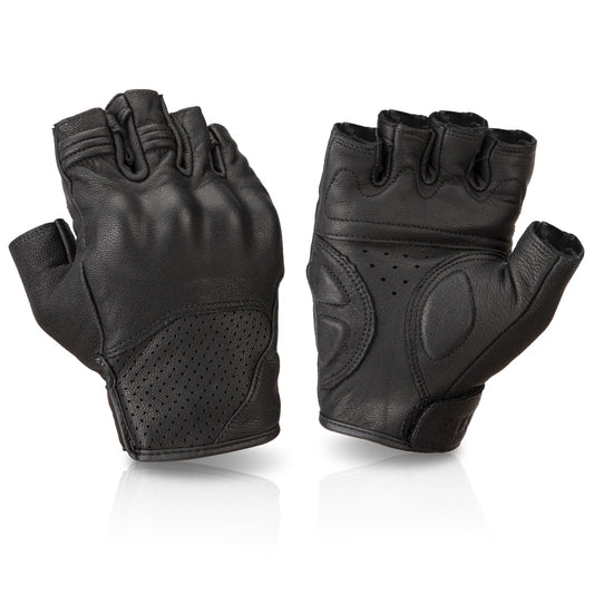 Genuine Leather Half Finger Motorcycle Gloves