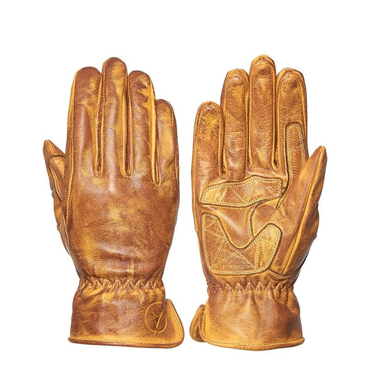Vintage Retro Genuine Leather Full Finger Racing Gloves