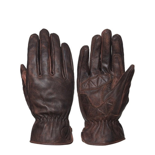 Vintage Retro Genuine Leather Full Finger Racing Gloves