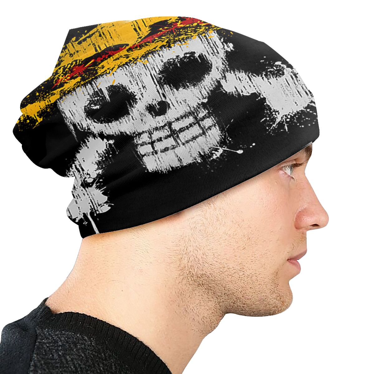 Black Goth Skull Beanies