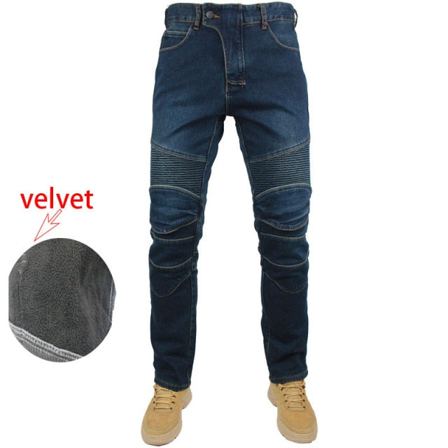 Velvet Stretch Thick Motorcycle Riding Pants