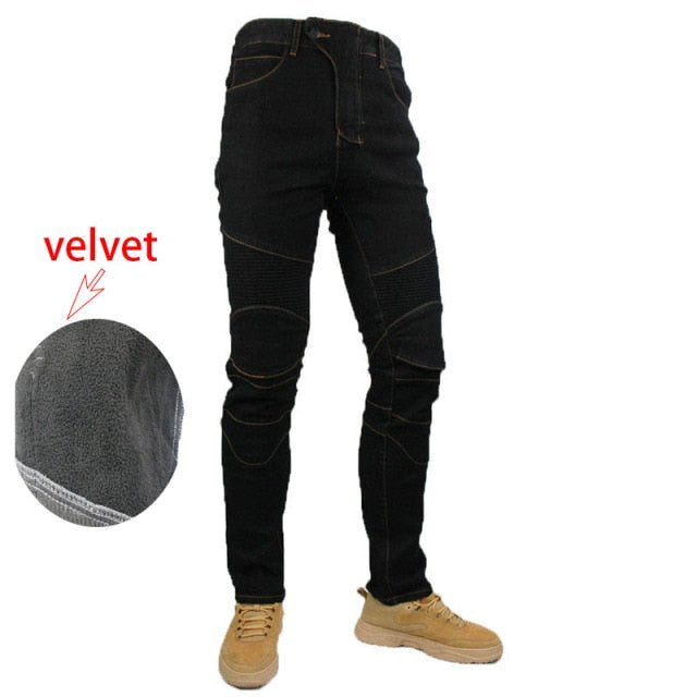 Velvet Stretch Thick Motorcycle Riding Pants