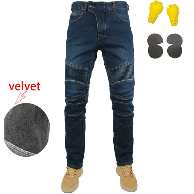 Velvet Stretch Thick Motorcycle Riding Pants