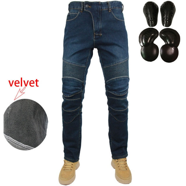 Velvet Stretch Thick Motorcycle Riding Pants