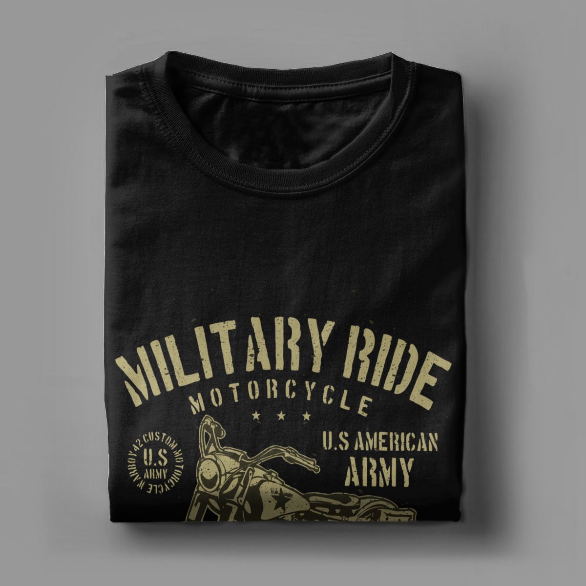 Black Military Ride Army Motorcycle T-Shirt