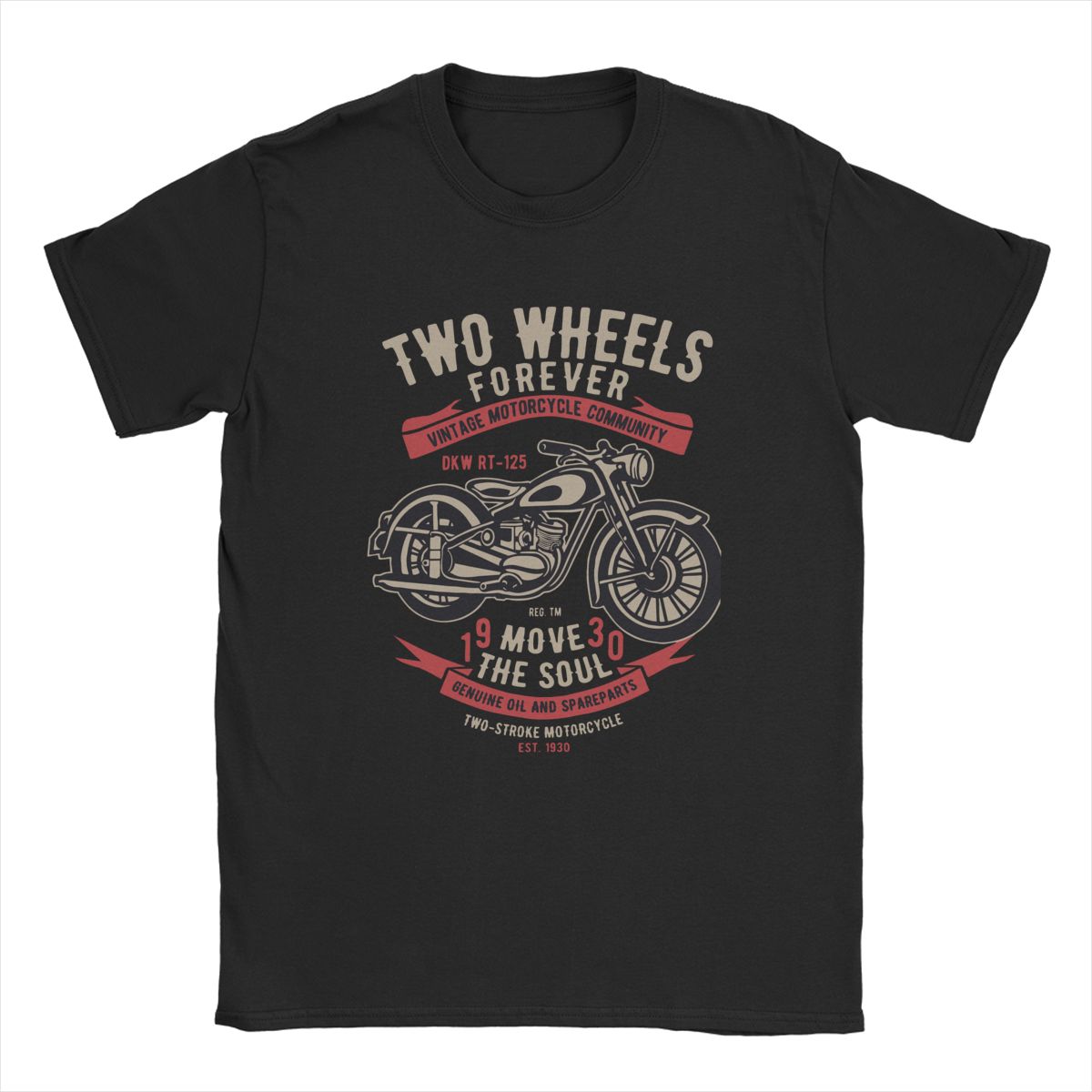 Black Vintage Retro Motorcycle T-Shirt