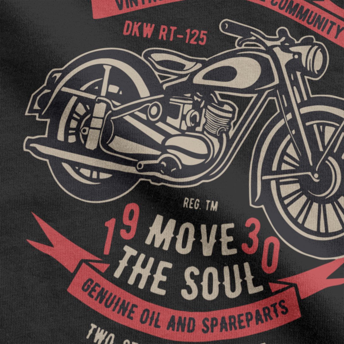 Black Vintage Retro Motorcycle T-Shirt