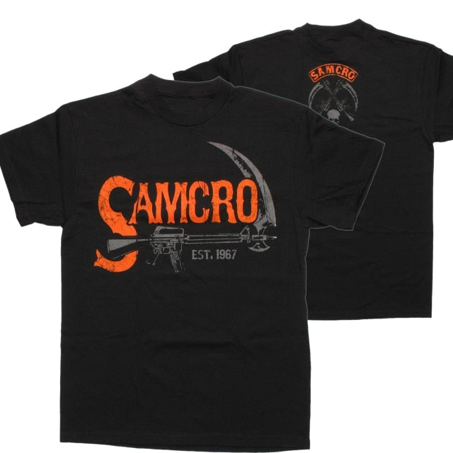 Black Sons of Anarchy Orange SAMCRO Rifle T-Shirt