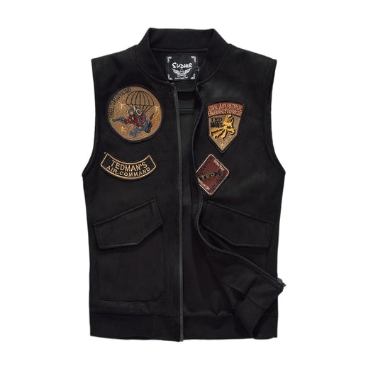 Black Denim Punk Rock Style Vest