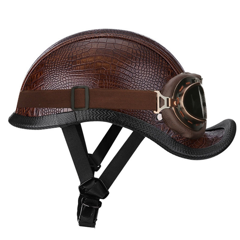 Summer Riding Half Leather Helmet