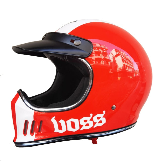 Full Face Vintage Racing Helmets with Glasses