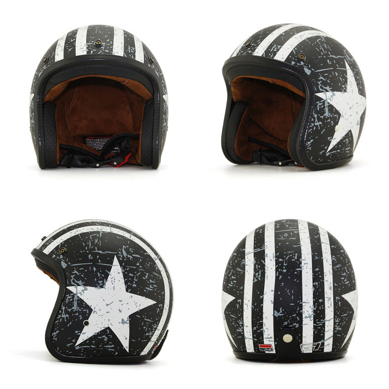 Bubble Visor Retro Vintage Printed Helmet