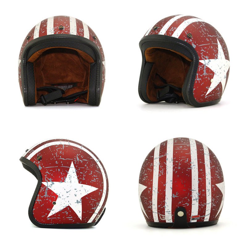 Bubble Visor Retro Vintage Printed Helmet