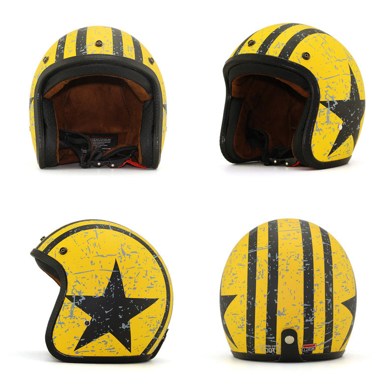 Bubble Visor Retro Vintage Printed Helmet